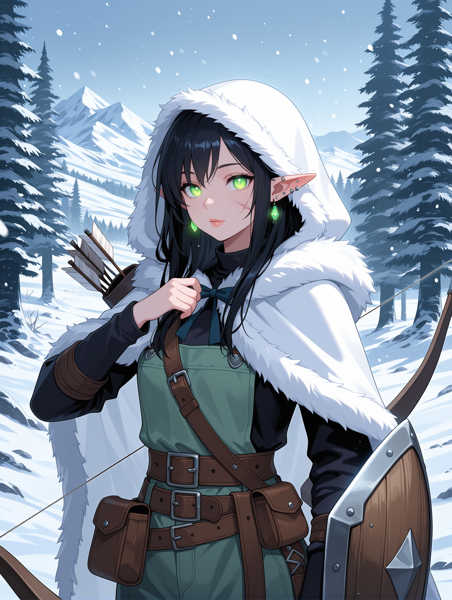 01957-705437568-dalsket, The image is a digital illustration of a young woman with long dark hair and green eyes. She is wearing a white hooded.png